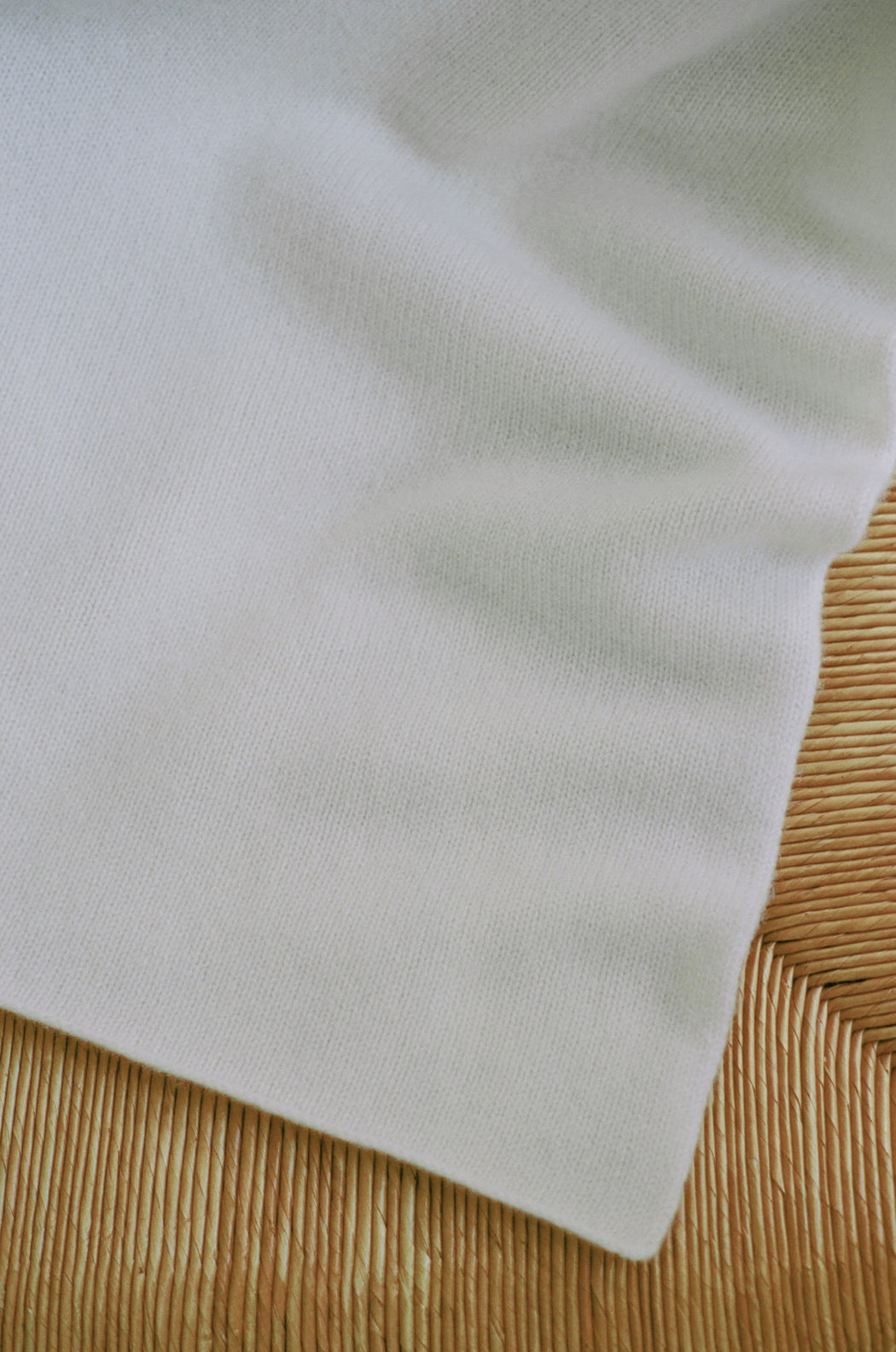 Oversized Italian Cashmere Jersey Knit Blanket - Cloud