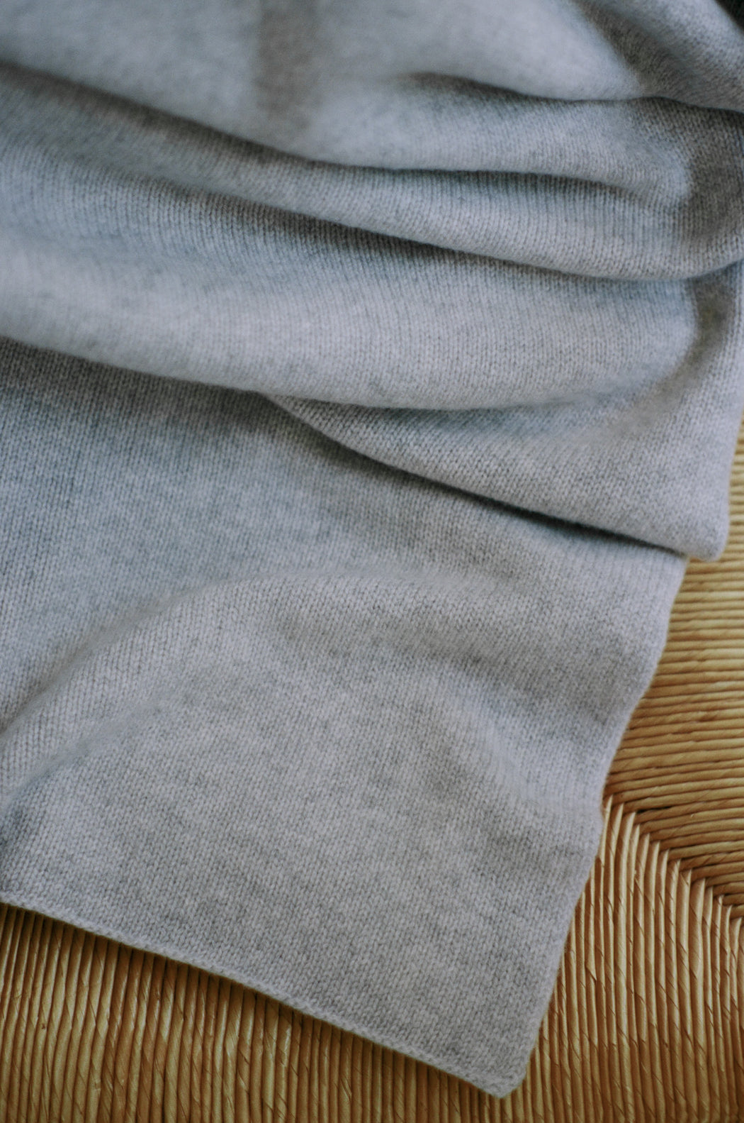 Italian Cashmere Jersey Knit Baby / Travel Blanket - Smoke