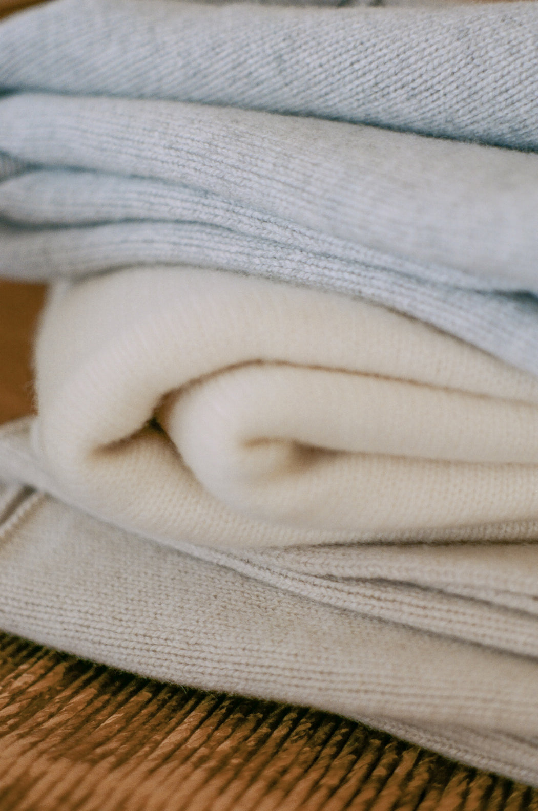 Italian Cashmere Jersey Knit Baby / Travel Blanket - Cloud