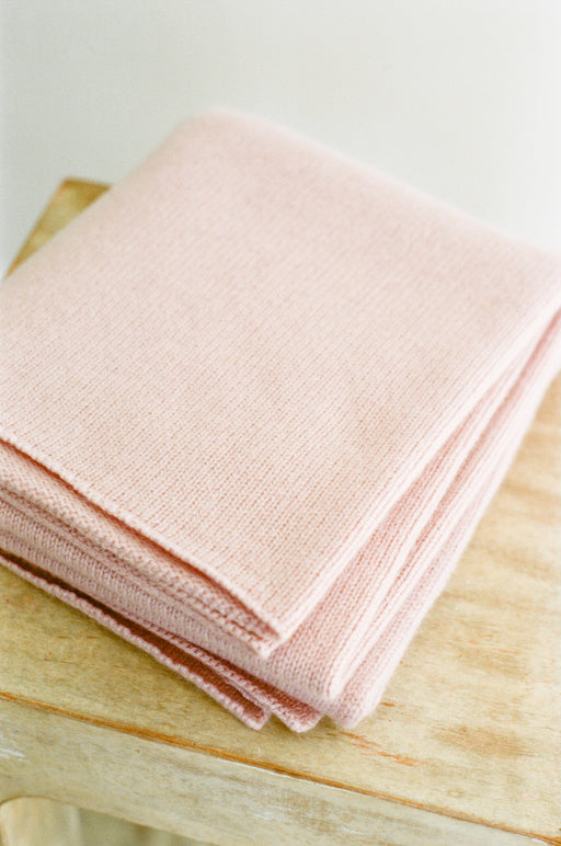 Italian Cashmere Jersey Knit Baby / Travel Blanket - Rose Petal